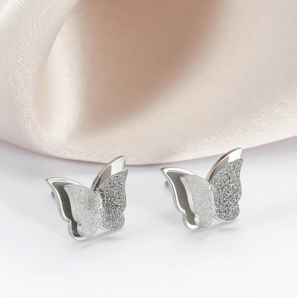 Stainless Steel Butterfly Earrings